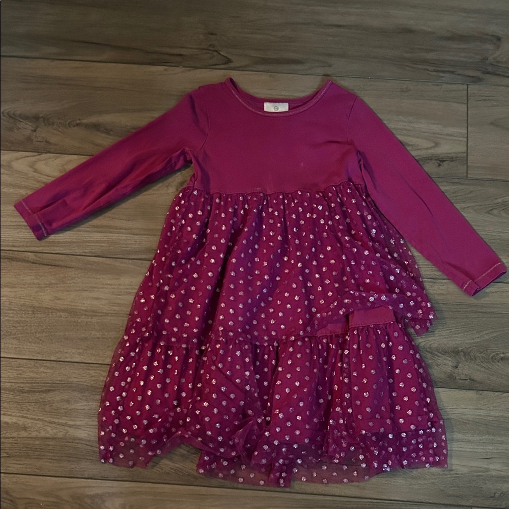 Hanna Andersson Pink Long Sleeve Crew Neck Sundress